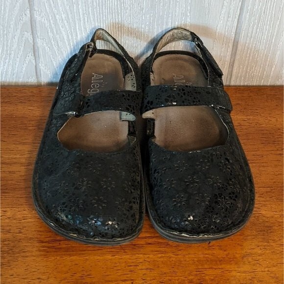 Alegria slingback maryjane clogs black shiny EUC SZ 36 Jem-405 6-6.5 - Picture 4 of 7